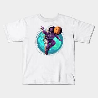 Astronauts playing basketball Kids T-Shirt